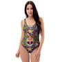 Sugar Skull Mexican Floral One Piece Swimsuite