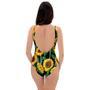 Sunflower Black Print One Piece Swimsuite