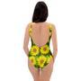 Sunflower Flower Print One Piece Swimsuite