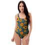 Sunflower Print One Piece Swimsuite