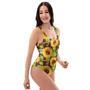 Sunflower With Bird And Butterfly One Piece Swimsuite