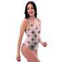 Tan And Brown Polka Dot One Piece Swimsuite