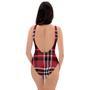 Tartan Plaid Print One Piece Swimsuite