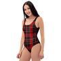 Tartan Red Plaid One Piece Swimsuite