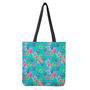 Teal Aloha Tropical Pattern Print Tote Bag