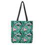 Teal Banana Leaves Pattern Print Tote Bag