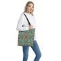 Teal Bohemian Mandala Pattern Print Tote Bag