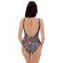 Trippy Psychedelic Floral One Piece Swimsuite