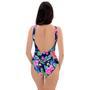 Tropical Exotic Flowers Hibiscus Hawaiian Print One Piece Swimsuite