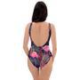 Tropical Flamingo Hawaiian Print One Piece Swimsuite