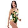 Tropical Floral Skull One Piece Swimsuite