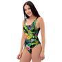 Tropical Hawaiian Floral Print One Piece Swimsuite