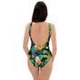 Tropical Hawaiian Floral Print One Piece Swimsuite