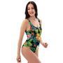 Tropical Hawaiian Floral Print One Piece Swimsuite