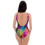 Tropical Hibiscus Flower Hawaiian Print One Piece Swimsuite