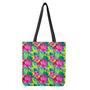 Tropical Lotus Pattern Print Tote Bag