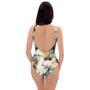 Tropical Palm Lead Island Print One Piece Swimsuite