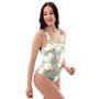 Tropical Palm Tree Hawaiian Print One Piece Swimsuite