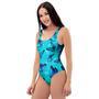 Turquoise Bubble Butterfly Print One Piece Swimsuite