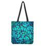 Turquoise Butterfly Pattern Print Tote Bag