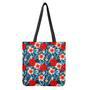 Turquoise Leaves Hibiscus Pattern Print Tote Bag