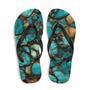 Turquoise Stoned Flip-Flops