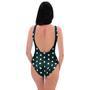 Vintage Black Tiny Polka Dot One Piece Swimsuite