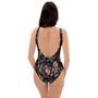 Vintage Chinese Dragon Floral Print One Piece Swimsuite