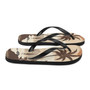 Vintage Faded Brown Island Palm Tree Bay Flip Flops Colorful