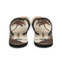 Vintage Faded Brown Island Palm Tree Bay Flip Flops Colorful