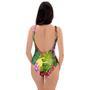 Watercolor Hibiscus Floral Hawaiian Print One Piece Swimsuite