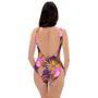 Watercolor Hibiscus Flower Hawaiian Print One Piece Swimsuite