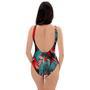 Watercolor Parrot Tropical Print One Piece Swimsuite