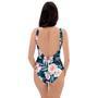 Watercolor Pink Rose Floral One Piece Swimsuite