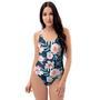 Watercolor Pink Rose Floral One Piece Swimsuite