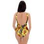 Watercolor Sunflower One Piece Swimsuite