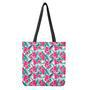 Watermelon Teal Hawaiian Pattern Print Tote Bag