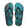 Western Scroll Leather Blue Design Flip-Flops