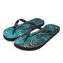 Western Scroll Leather Blue Design Flip-Flops