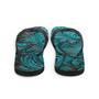 Western Scroll Leather Blue Design Flip-Flops