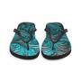 Western Scroll Leather Blue Design Flip-Flops