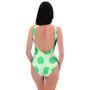 White And Green Polka Dot One Piece Swimsuite