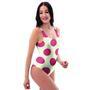 White And Red Polka Dot One Piece Swimsuite