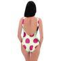 White And Red Polka Dot One Piece Swimsuite