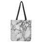 White Dark Grey Marble Print Tote Bag