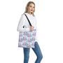 White Fairy Rose Unicorn Pattern Print Tote Bag