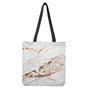 White Gold Grunge Marble Print Tote Bag