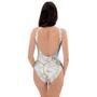 White Gold Tile Marble One Piece Swimsuite