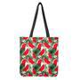 White Palm Leaf Watermelon Pattern Print Tote Bag