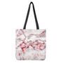 White Ruby Marble Print Tote Bag